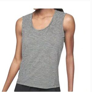 Athleta Breezy Stripe Muscle Tank Stripe Black White‎ XLT